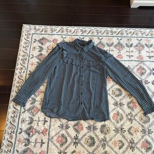 Who What Wear Western Floral Ruffle Button Down Size M